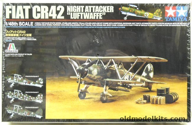 Tamiya 1/48 Fiat CR-42 Night Attacker Luftwaffe, 89722 plastic model kit